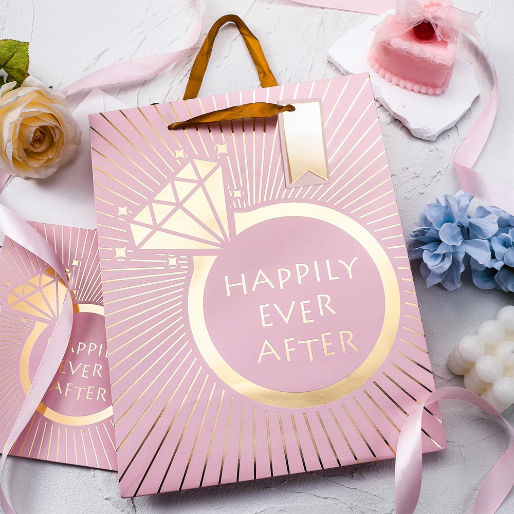 Custom Color Accepted Ivory Board Wedding Gift Paper Bags for Special Occasion Gifts