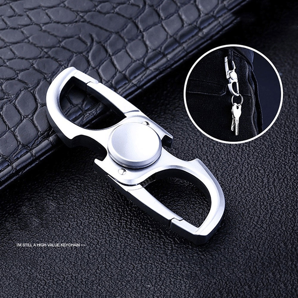 Unisex Metal Keychain Bottle Opener Fidget Spinner Toy for Anxiety and Stress Relief