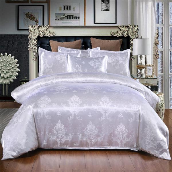 200TC Brocade Jacquard Satin Fabric 3-Piece Set for 1.8m Bed Duvet Cover Bed Sheets Quilt