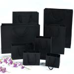 Hot stamping pure black paperboard clothes gift packaging shopping bag
