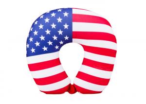 China Personalized US Flag Airplane Neck Pillow , U Shaped Neck Pillow For Travel wholesale