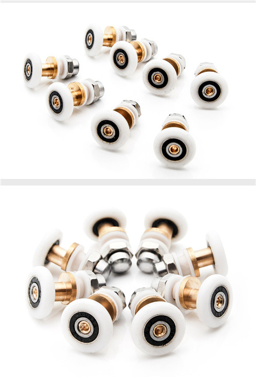 19-27MM Diameter Sliding Glass Shower Door Hardware Rollers Nylon / Brass Material
