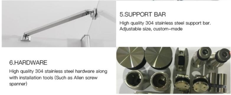 Hinged Bifold explosion proof Glass Shower Door