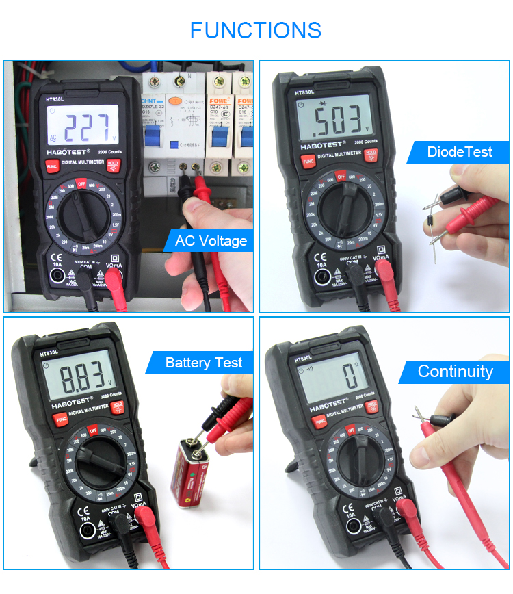 200V Handheld Voltage Tester , 200mA Pocket Voltage Tester