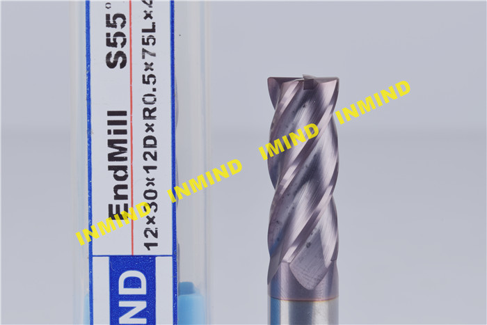Dia 12 mm / 10 mm AlTiN Coating R1.5 Corner Rounding Cutter , Radius Cutter Mill