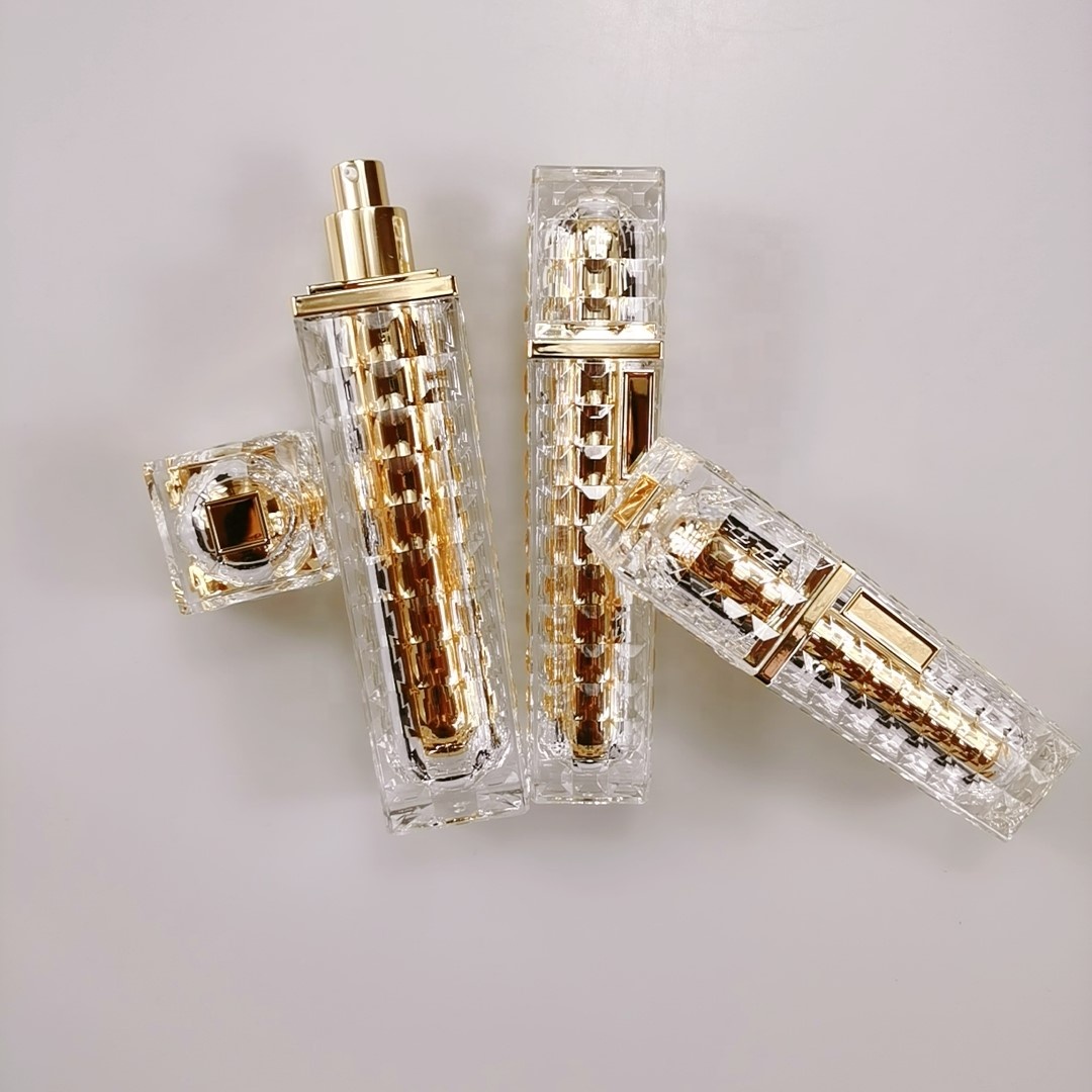 Pull-Ring Sealing Type Golden Yellow Acrylic Bottles with Press Pump 30ml 50ml 100ml