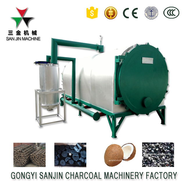 Horizontal 10m3 Sawdust Charcoal Carbonization Stove 7T/24h