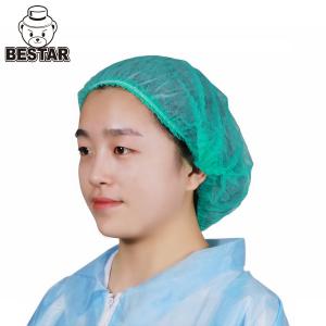 China Extra Large Bouffant Disposable Nonwoven Cap 21 Inch For Food Industry wholesale