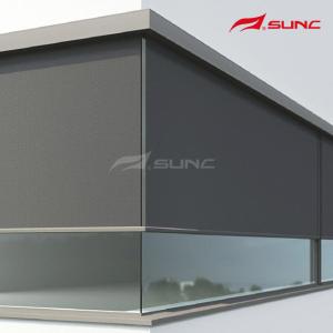 China Restaurant Windproof Roller Motorized Track Blinds UV Coating wholesale