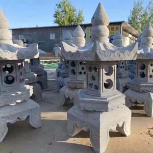 China Garden Marble Japanese Outdoor Stone Lantern Pagoda Natural Surface wholesale