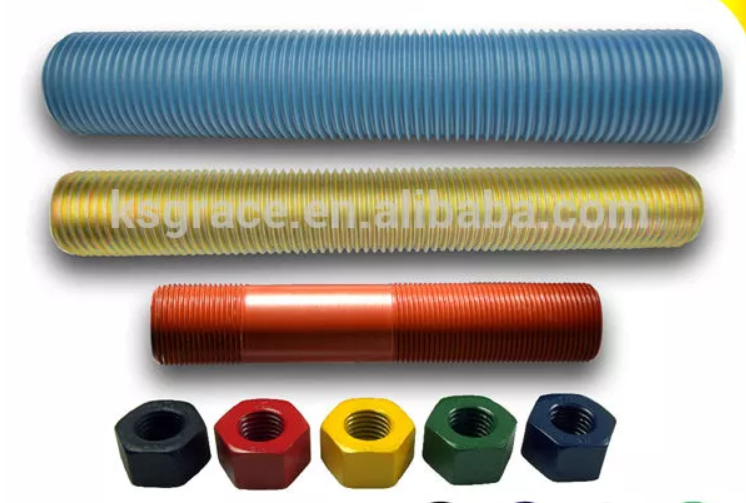 M4-M100 PTTF Thread Rods Xylan Coated Stud Bolts And Nuts