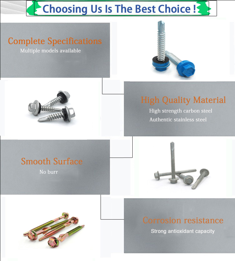 OEM Customized Metal Galvanized Hexagonal Hex Head Self Drilling Screw for Roofing