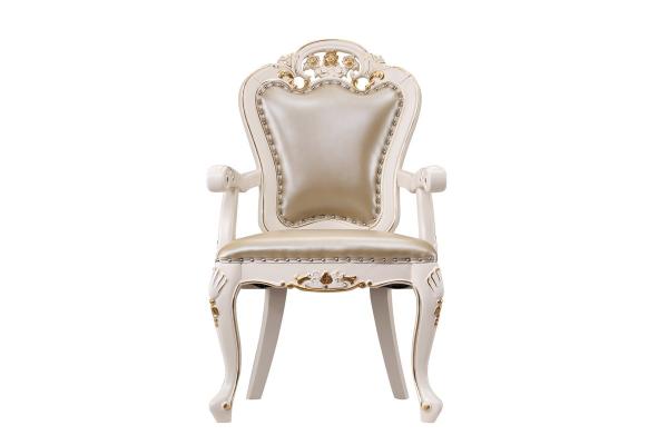 Luxury Chairs of Ivory White in wooden for Dining room Furniture sets Armchair