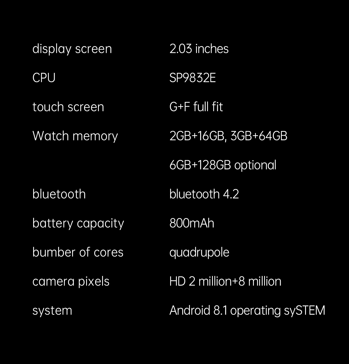 4G Android Smart Watch with 800mAh Battery and 5MP Camera