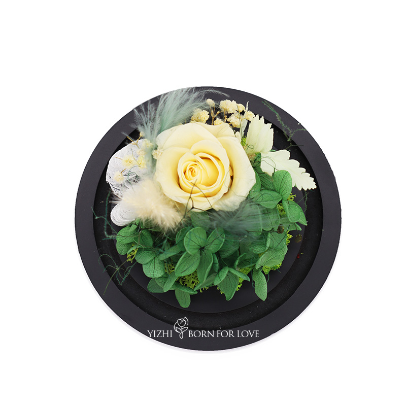 Wedding Decoration 7-8CM Preserved Rose Glass Dome
