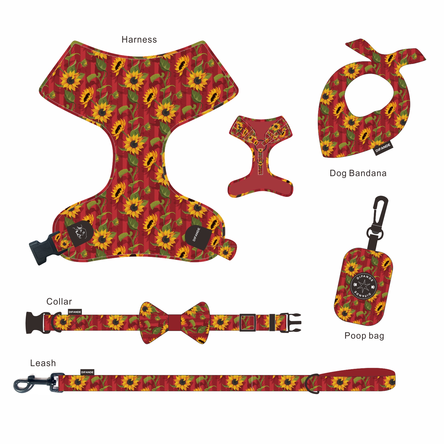 Reflective Pet Dog Harness Outside Walking Slip Moisture Resistant