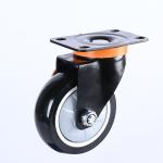 75mm 100mm 32mm Thickness Industrial Furniture Trolley Black Single Bearing