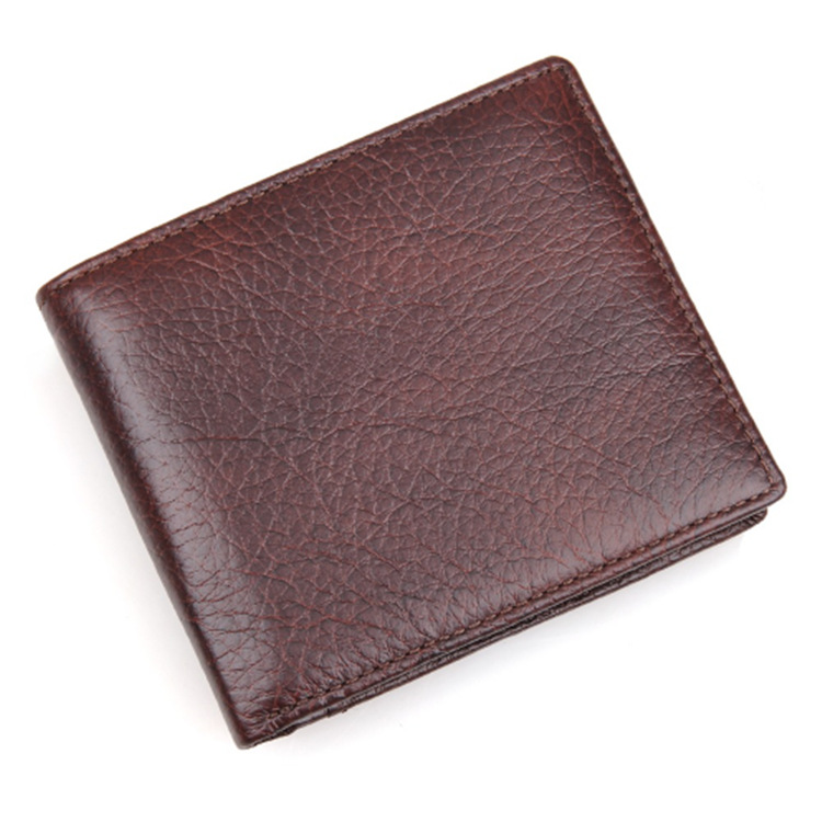 Crazy Horse Genuine Leather Short Man's Wallet for Customization and Multiple Card Holder