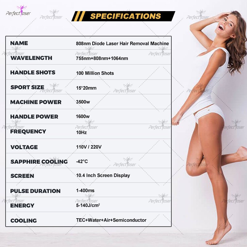 Power 3500W Diode Laser Hair Removal Machine With Triple Wavelengths And Advanced Cooling System