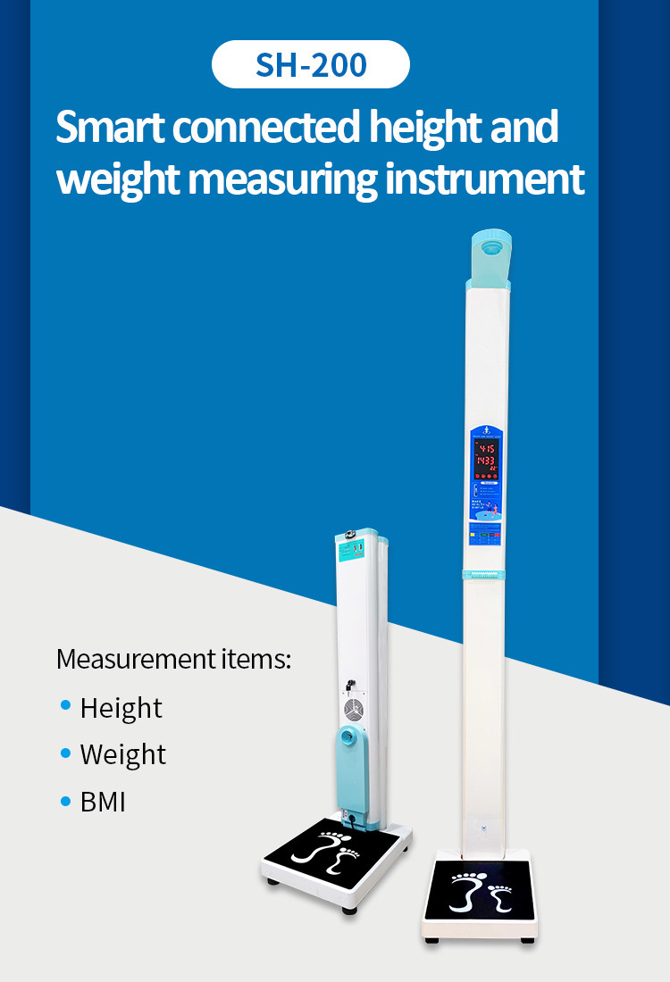 SH-200 Digital Weight And Hight Measurement Scale Stainless For Medical Center