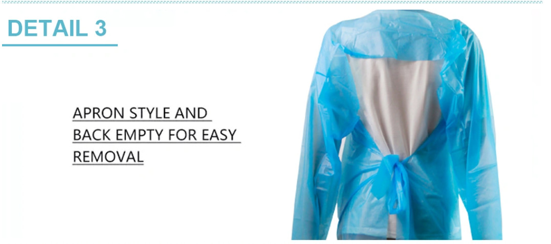 Water Resistant Disposable CPE Gown , Plastic Medical Gowns Breathable