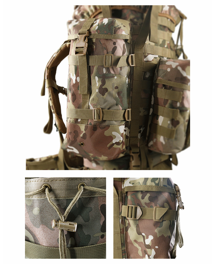 Zipper Closure Outdoor Training Backpack with Molle System and Water Bottle Holder