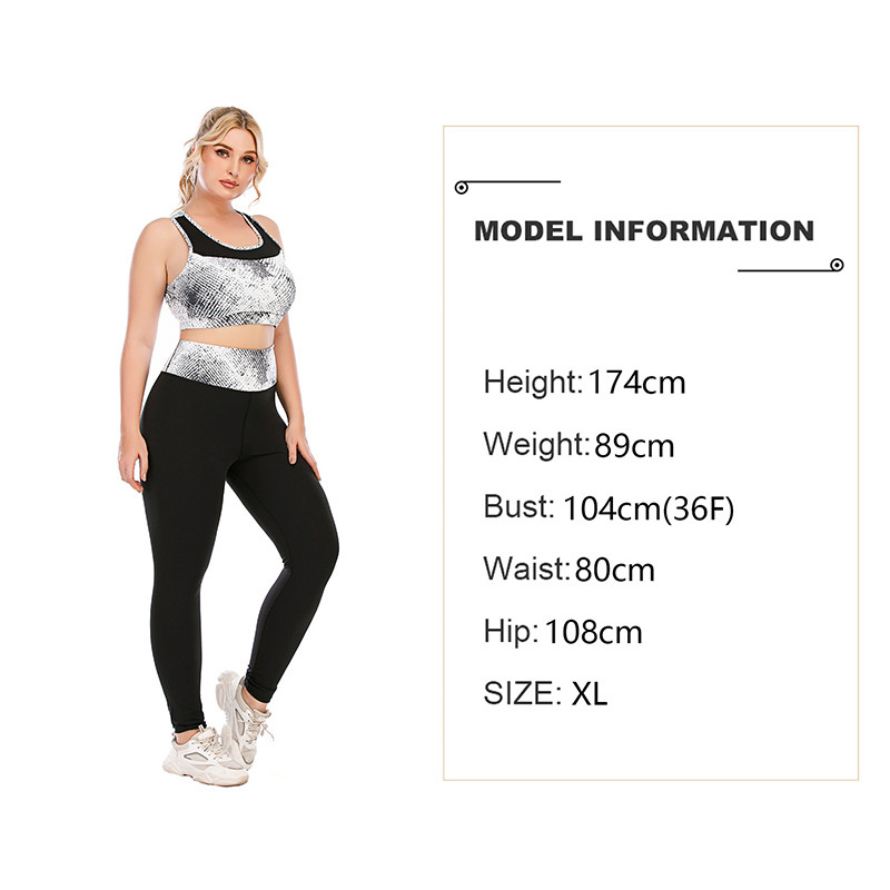 Snakeskin Printing Big Cup Yoga Sets 82% Nylon Gym Sports Bra And Leggings Set