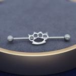 Unique 14 Gauge Industrial Piercing Jewelry Stainless Steel 316 Golden Moon