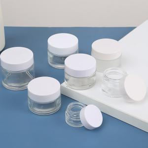 China Glossy Matte Round Shaped Cosmetic Glass Cream Jars With Lid 5g 10g 15g wholesale