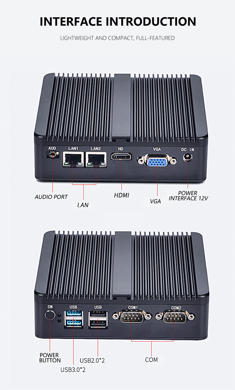 Industrial Mini Pc Dual Core I3 I5 7167u 7267u Ddr3 Small Size Desktop 6xusb Vga Hd