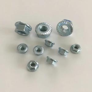 China Blue White Zinc Carbon Steel Stainless Steel Din6923 Hex Flange Nuts wholesale
