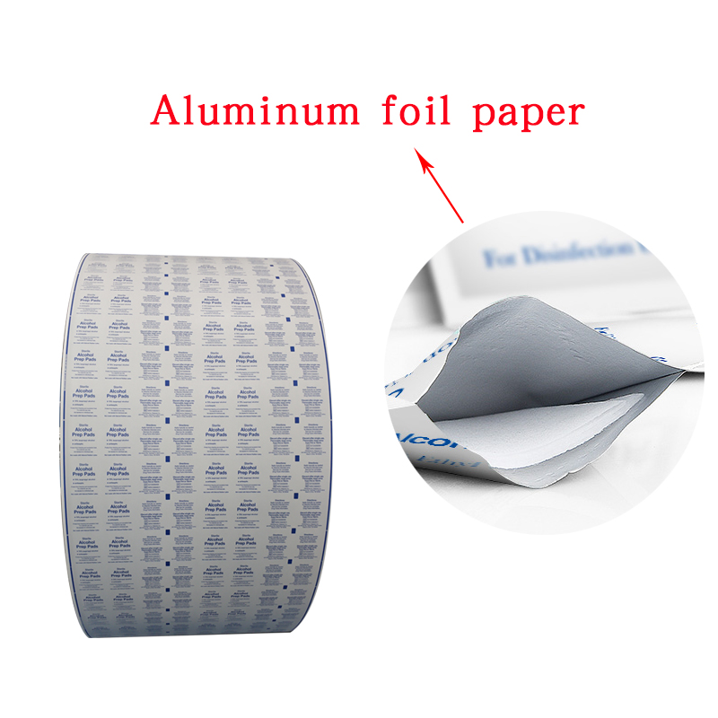 Pharmaceuticals Aluminum Foil Paper for Alcohol Prep Pad Glasses 1-9 Colors