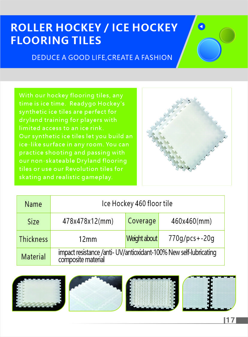 UV Resistance Hockey Flooring Tiles 460x460mm Outdoor Sport Court Tiles