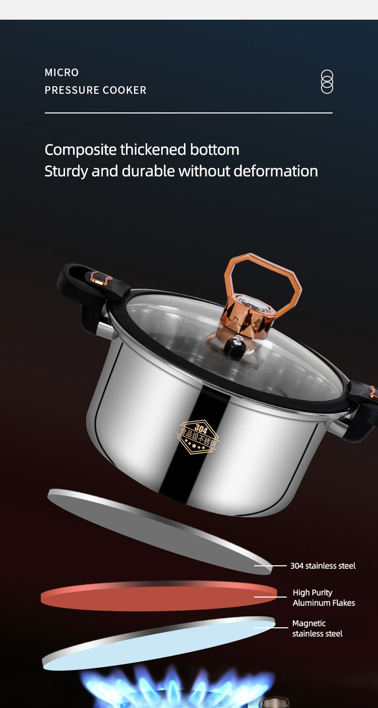 Custom Logo 5L Double Layer Pressure Cooker Stainless Steel With Handle