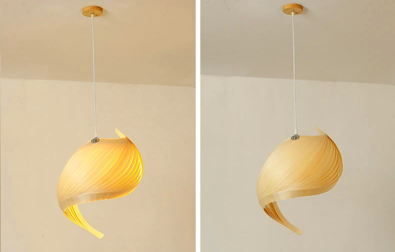 Veneer pendant light Nordic wooden hanging lamp replica design lamp(WH-AP-545)