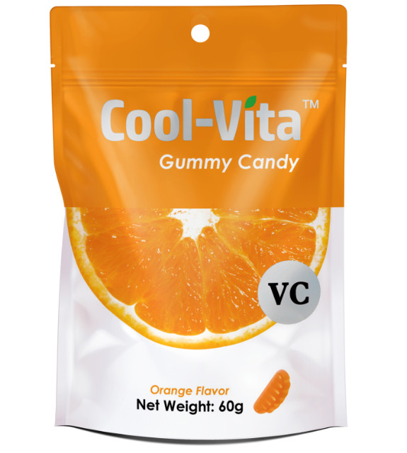 Oil Coating Fruit Shaped Gummy Candy , Chewable Gummy Vitamins Orange Flavor
