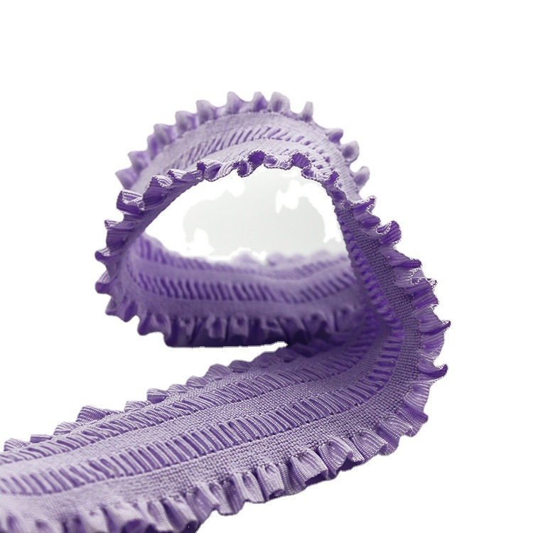 Purple Knitted 5.5cm Lace Elastic Band 55mm Polyester Webbing Straps