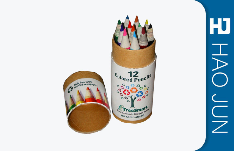 Strong Kraft Paper Tubes Packaging With Lid , Cardboard Tube Boxes Yellow Color