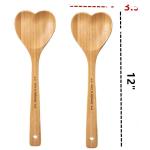 Bamboo heart shaped salad spoon wooden serving spoon