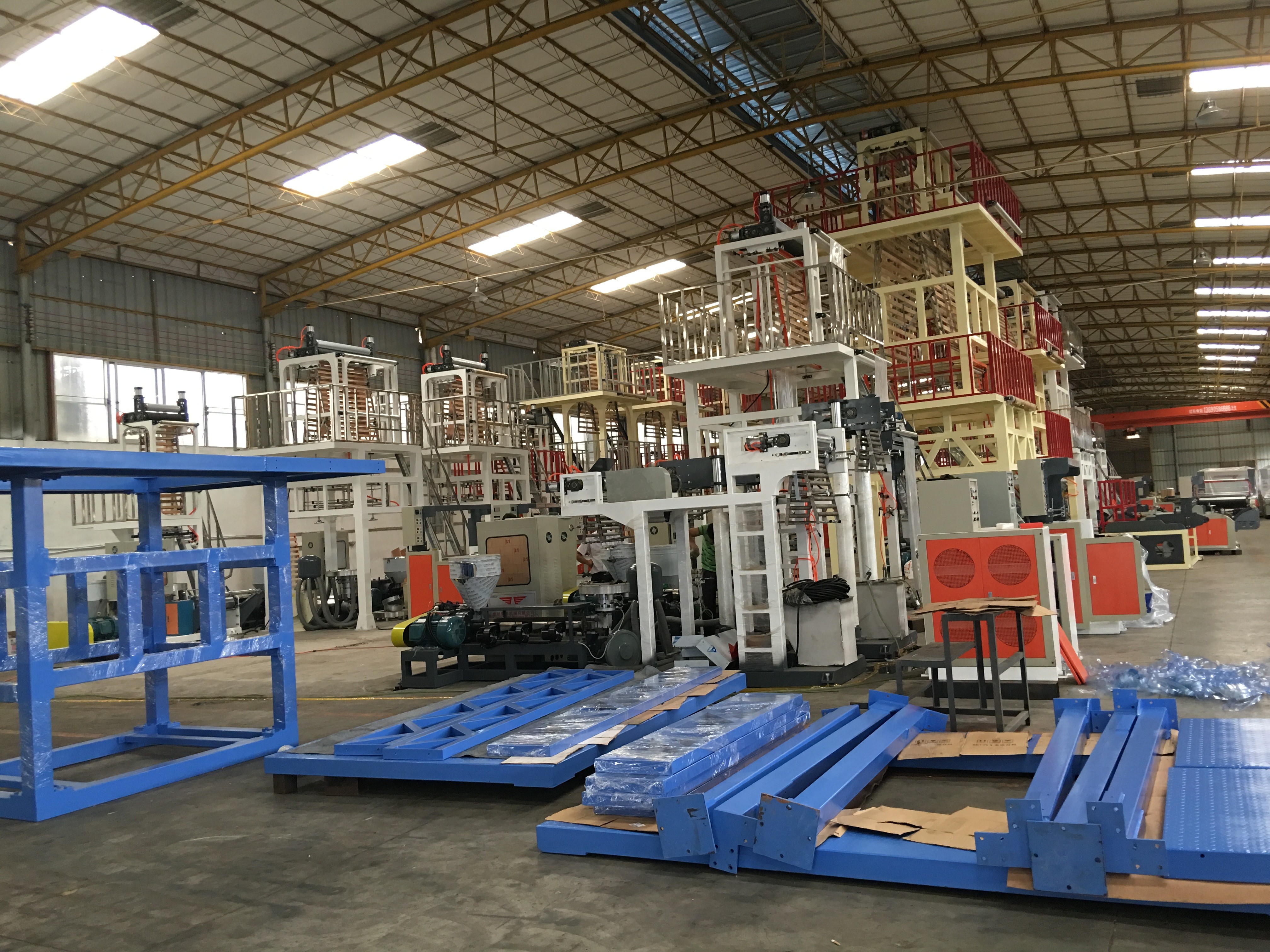 HDPE PE Blown Film Extrusion Machinery Single Screw 3 Phase