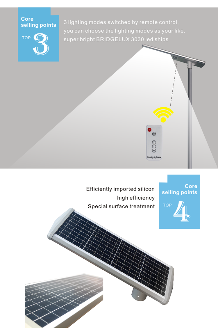 New design Parts easy replace 60w 6000k outdoor solar light integrated led solar street light
