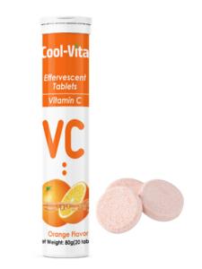 China Round Vitamin C 1000mg Effervescent Tablets , Private Label Vitamin C Fizzy Tablets wholesale