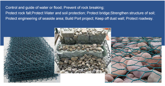 Revetment Hexagonal Hot Dipped Galvanized Gabion Box 270g/M2 Zinc Coated