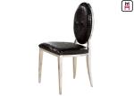 Gold / Silver / Chrome Stainless Steel Restaurant Chairs Leather / Velvet Round