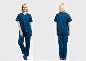 China Dense Stitching Scrubs Medical Uniforms Double Needle Sewing For Men And Women wholesale