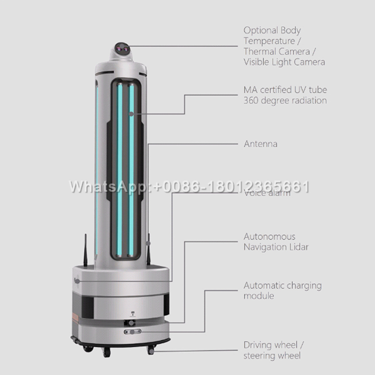 Smart Bacteria Killing Ultraviolet Disinfection Virus Killing Robot