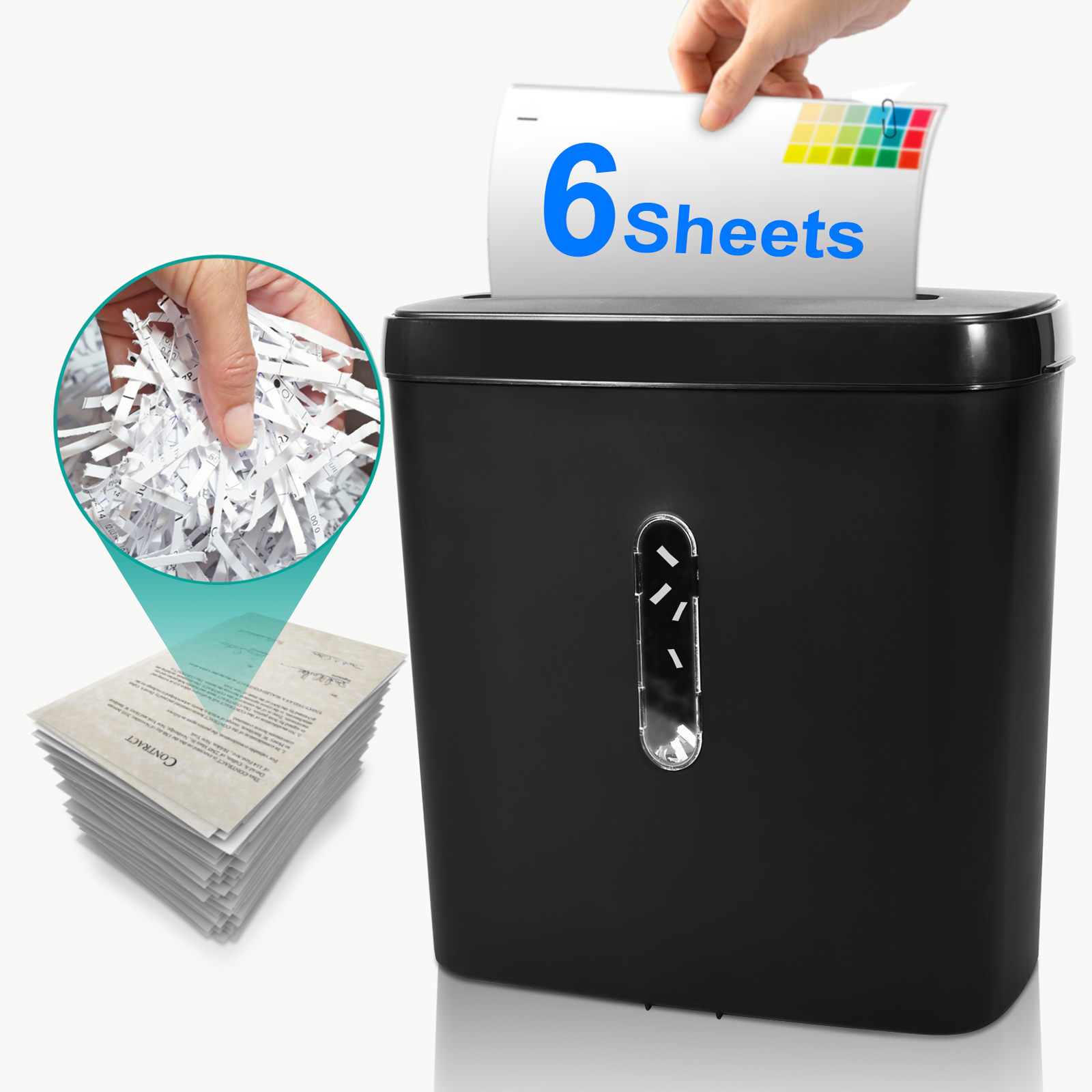 Electric Documents Cross Cut Paper Destroy Machine C502P 6 Sheet Credit Card Shredder With 11L Mini Basket Bin