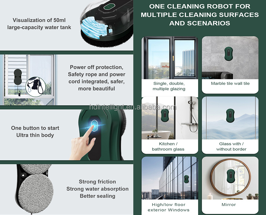 65dB Winbot Robotic Window Cleaner OEM ODM Automatic Window Washer For Buildings