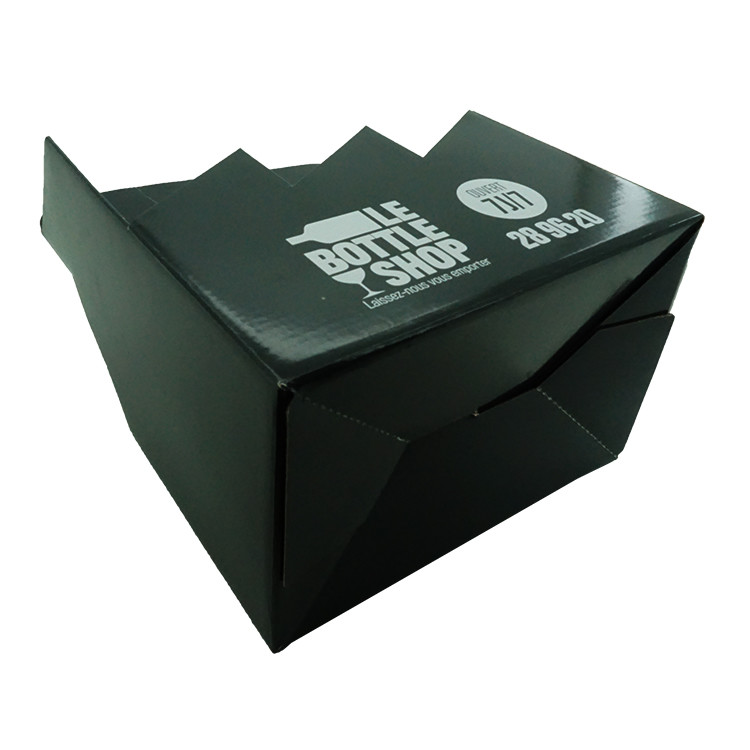 Varnishing Cardboard 6 Bottle Wine Gift Box Pantone Printing With Carry Crate