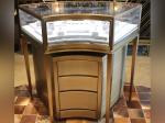 Bronze Stainless Steel Jewelry Store Showcases Arc Shape With Bottom Cabinet